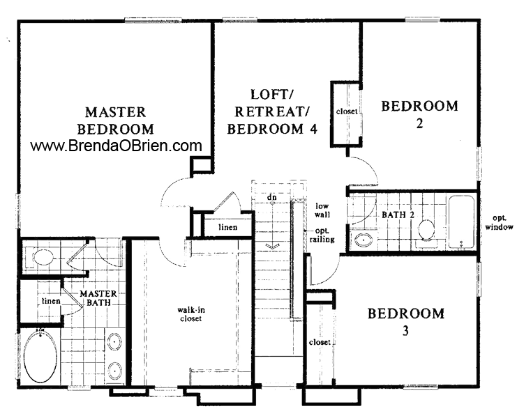 KB Model 2245 Up Stairs Floor Plan