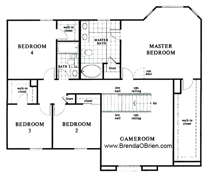 KB Model 2886 Upstairs Floor Plan