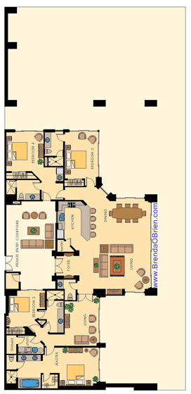 Rocky Point Floor Plan, Model 4N Floor Plan