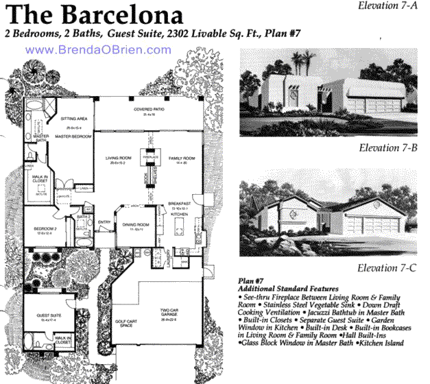 Barcelona Model Floor Plan - 2 Bedrooms + Guest Casita