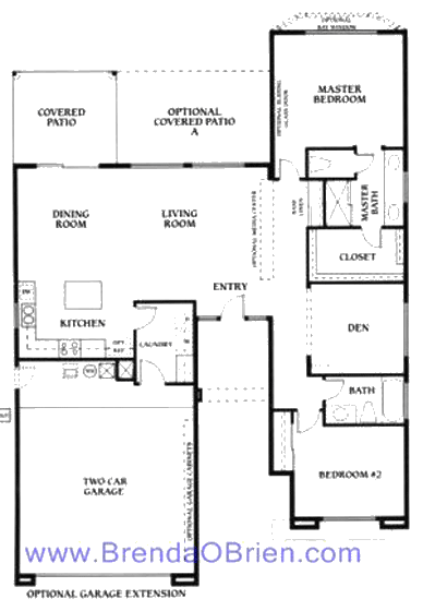 Chaparral Model Floor Plan - 2 Bedrooms