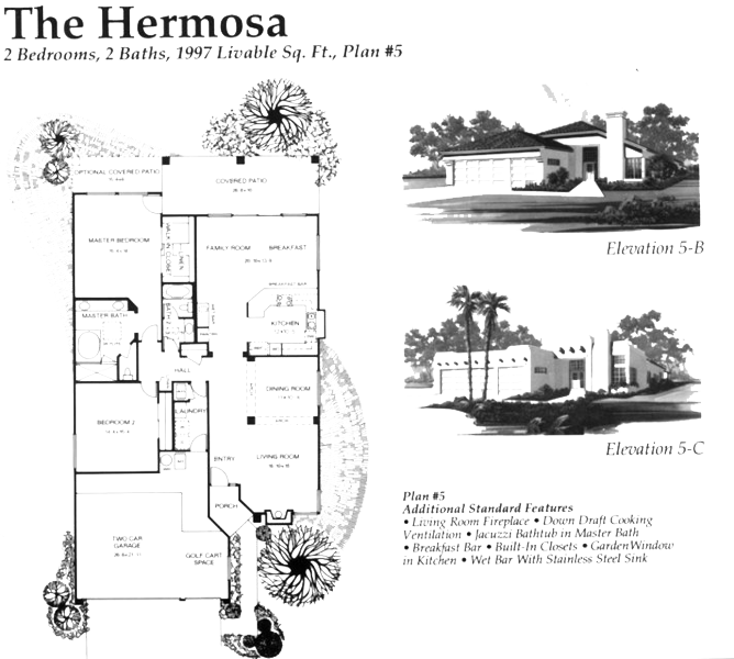 Hermosa Model Floor Plan - 2 Bedrooms