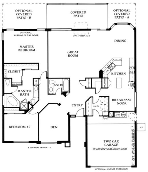 Lariat Model Floor Plan - 2 Bedrooms