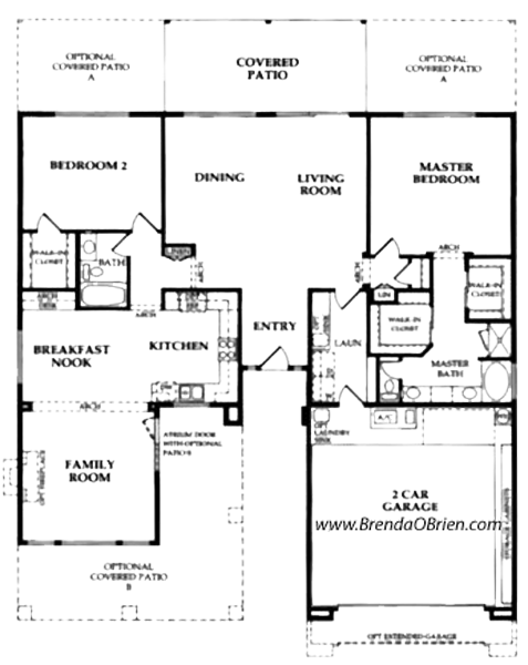 Miramonte Model Floor Plan - 2 Bedrooms