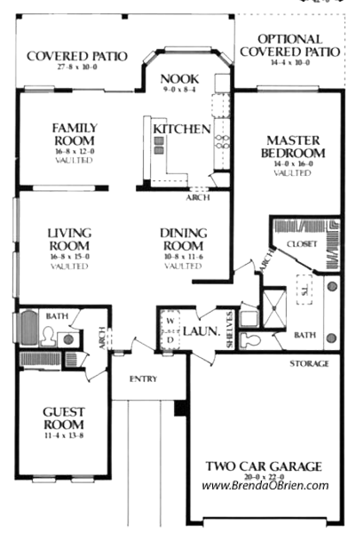 Monterey Model Floor Plan - 2 Bedrooms