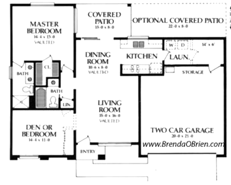 Pinnacle Model Floor Plan - 2 Bedrooms