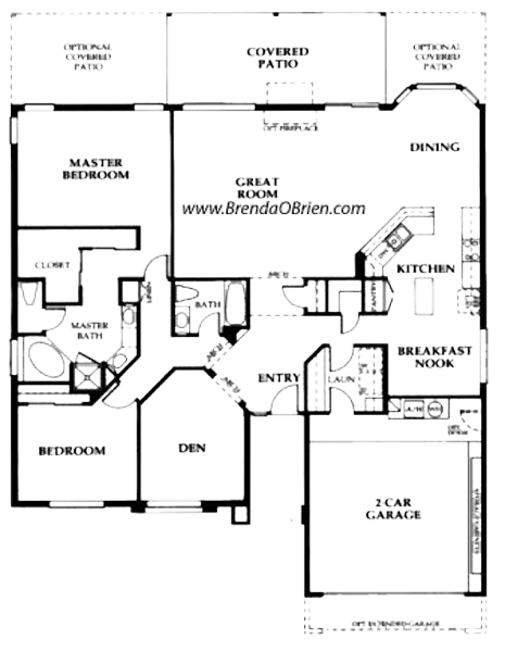 Sedona Model Floor Plan Large - 2 Bedrooms