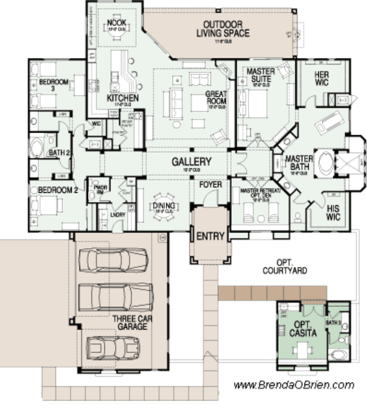 Tierra Model Floor Plan - 3 Bedrooms