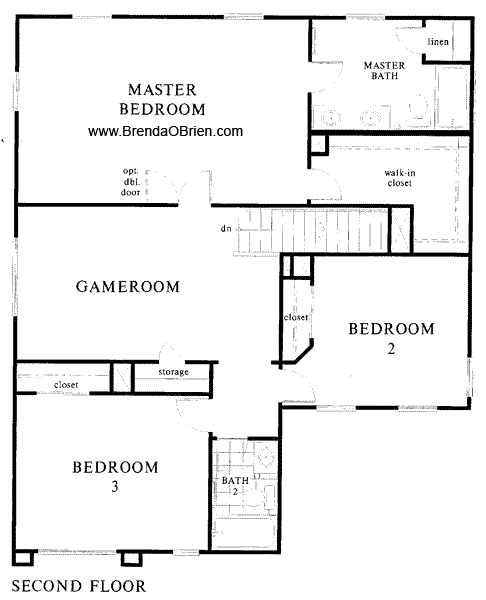 2121 Model Floor Plan Upstairs