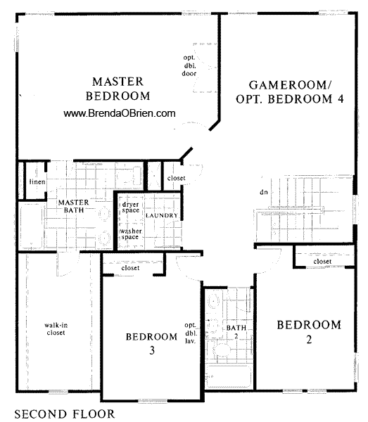 2301 Model Floor Plan Upstairs
