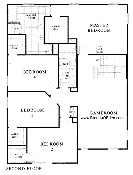 2609 Model Floor Plan Upstairs