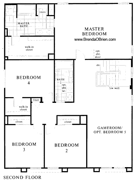 2784 Model Floor Plan Upstairs