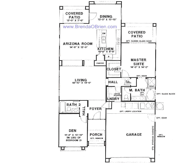 Barclay Model Floor Plan - 2 Bedrooms
