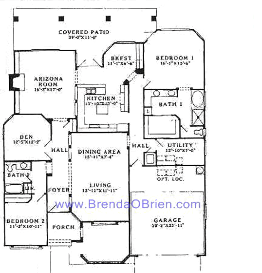 Breckenridge Model Floor Plan - 2 Bedrooms