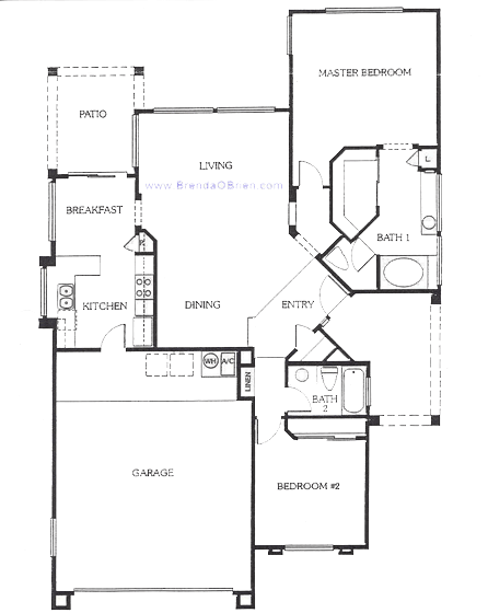 Cochise Model Floor Plan - 2 Bedrooms