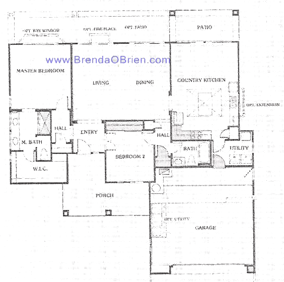 Cottonwood Model Floor Plan - 2 Bedrooms