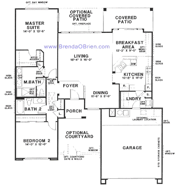 Cresent  Model Floor Plan - 2 Bedrooms