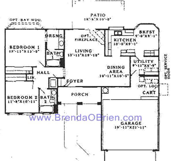 Dakota Model Floor Plan - 2 Bedrooms