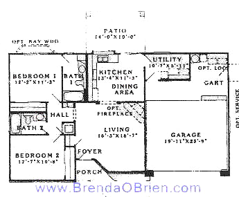 Durango Model Floor Plan - 2 Bedrooms