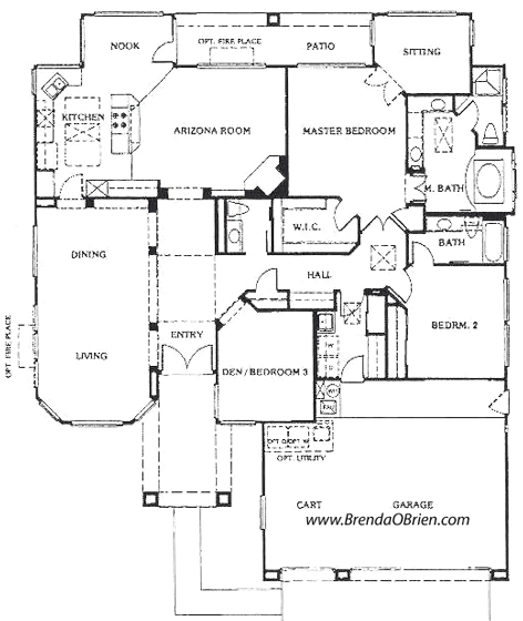 Ridgetop Model Floor Plan - 2 Bedrooms