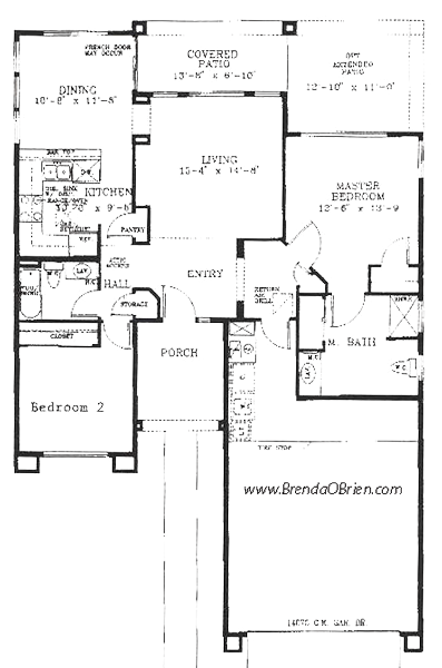 Vacation Villa Model Floor Plan - 2 Bedrooms