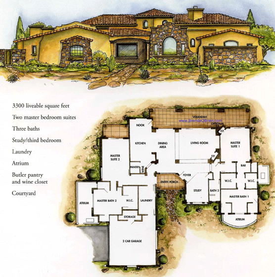 Tuscan Estates Floor Plan - Borgada Model Floor Plan