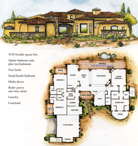 Tuscan Estates Floor Plan - Telago Model Floor Plan