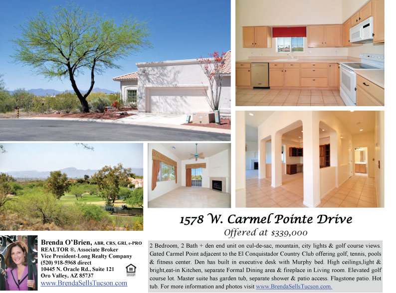 1578 W CARMEL POINTE DR Oro Valley Home for Sale