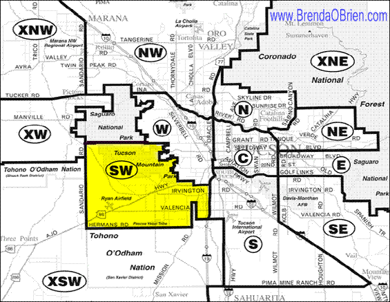 Southwest Tucson Map