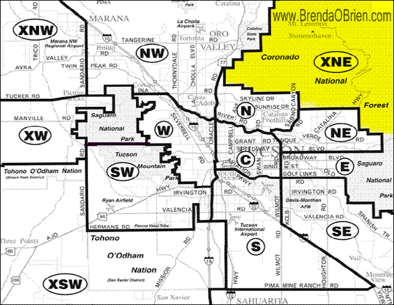 Northeast Tucson Map