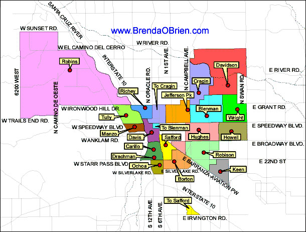 Northwest Tucson Elementary School Map