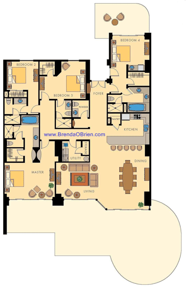 Rocky Point Floor Plan, Model 4L Floor Plan
