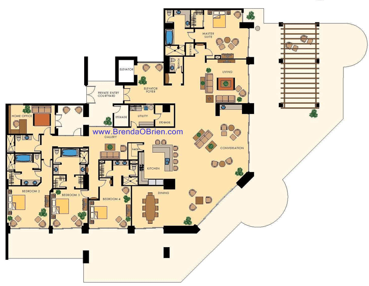 Rocky Point Floor Plan Model 4G Floor Plan