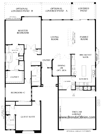 Ponderosa Model Floor Plan - 2 Bedrooms