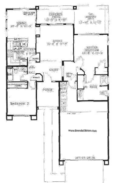 Vacation Villa Model Floor Plan - 2 Bedrooms