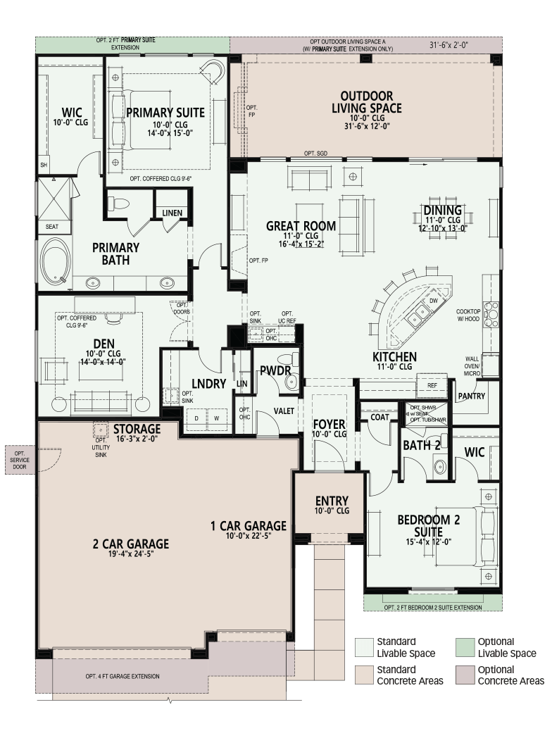 Vienta Model Floor Plan - 2 Bedrooms