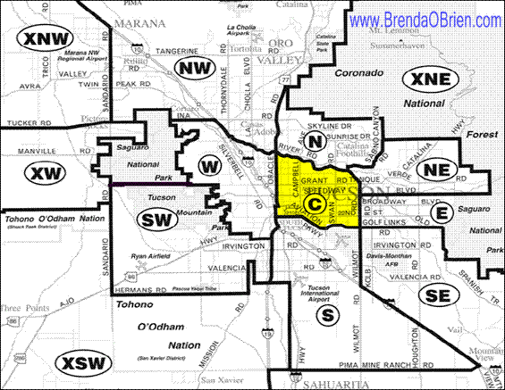 Central Tucson Map
